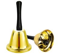 Campanillas De Metal Metal Té Mano Bell, Campanilla Servicio Bell Alarma CAM-Pana De Escuela Llamada Fuerte Campana De Navidad De Papá Noel para Restaurante, Hotel, Cocina, Bar, Oro