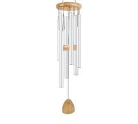 Campanillas De Viento Campanas de Aluminio 25" Tono Profundo, 25 Vientos, perfectas for Decorar porches y Jardines para Patio(Silvery)