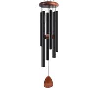 Campanillas De Viento Campanas de Aluminio 25" Tono Profundo, 25 Vientos, perfectas for Decorar porches y Jardines para Patio(Black)