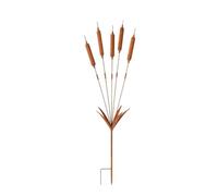 Campanillas de viento de hierro para decoración al aire libre de metal rústico, cola de gato, arte de planta hecha a mano, soporte rústico para plantas para patio, césped, pasarela