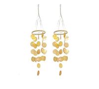 Campanillas de viento decorativas hechas de conchas naturales y cuerdas de algodón, diseñadas para uso en exteriores e interiores, produciendo melodías relajantes para espacios de jardín y terraza
