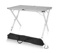 Campart TA-0413 - Mesa de Aluminio Enrollable - tamaño Abierta 110 x 70 x 70 cm - tamaño plegada 110 x 20 x 11 cm - fácil de Plegar - Aluminio - Adecuada para Exteriores