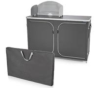 CAMPART Travel KI-0726 Cocina de Camping Almeria XXL, con Paravientos, Bolsa de Almacenamiento incluida, 2 Puertas