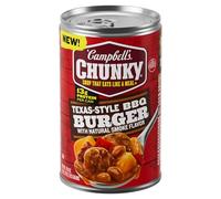 Campbell's Chunky Soup, hamburguesa de barbacoa estilo Texas con sabor a humo natural, lata de 18 onzas