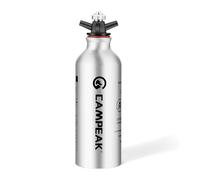 CAMPEAK Botella de combustible líquido portátil de 0,5 L para acampar al aire libre con válvula de seguridad