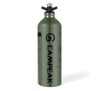 CAMPEAK Botella de combustible líquido portátil de 1 litro para acampar al aire libre con válvula de seguridad