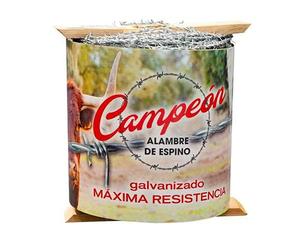 CAMPEÓN | Alambre de Espino Súperfuerte | Galvanizado | 200 m | Púa Lowa | Distancia entre Púas 6 cm | Diámetro 2,05 mm