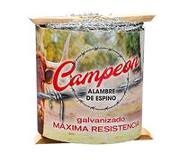 CAMPEÓN | Alambre de Espino Súperfuerte | Galvanizado | 250 m | Púa Lowa | Distancia entre Púas 8 cm | Diámetro 2,05 mm