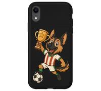 Campeón de fútbol Pastor Alemán Dibujos Animados Carcasa para iPhone XR