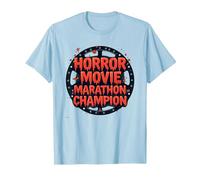 Campeón de maratón de películas de Terror para Hombre de Halloween Camiseta, Hombre, Azul Bebé, 3XL