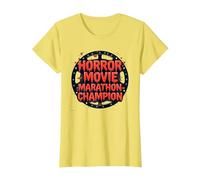 Campeón de maratón de películas de Terror para Hombre de Halloween Camiseta, Mujer, Limón, L