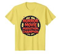 Campeón de maratón de películas de Terror para Hombre de Halloween Camiseta, Niños, Limón, 8 años