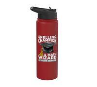 Campeón de ortografía y mago de matemáticas a su maestro de servicio Stainless Steel Insulated Water Bottle