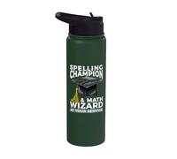 Campeón de ortografía y mago de matemáticas a su maestro de servicio Stainless Steel Insulated Water Bottle