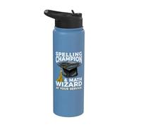 Campeón de ortografía y mago de matemáticas a su maestro de servicio Stainless Steel Insulated Water Bottle