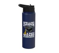 Campeón de ortografía y mago de matemáticas a su maestro de servicio Stainless Steel Insulated Water Bottle
