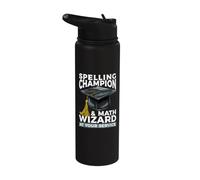 Campeón de ortografía y mago de matemáticas a su maestro de servicio Stainless Steel Insulated Water Bottle