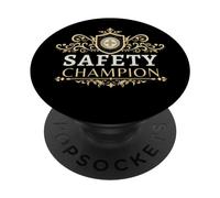 Campeón de Seguridad | La Seguridad es lo Primero | Regalo de campaña para campeones PopSockets PopGrip Adhesivo