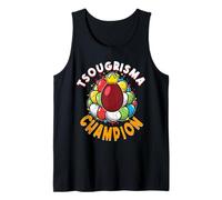 Campeón Tsougrisma Juego de Tapping de Huevos Rojos Griego Pascua Pascha Camiseta sin Mangas