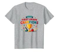 Campeones de Primer Grado de Dream Team Camiseta, Niños, Gris Jaspeado, 2 años