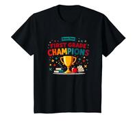 Campeones de Primer Grado de Dream Team Camiseta, Niños, Negro, 2 años