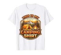 Camper Camp Lover Al Aire Libre Naturaleza Bosque Este Es Mi Camping Camiseta gráfica económica, Hombre, Blanco, L