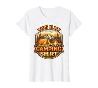 Camper Camp Lover Al Aire Libre Naturaleza Bosque Este Es Mi Camping Camiseta gráfica económica, Mujer, Blanco, L