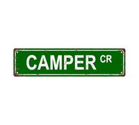 CAMPER CR Sports - Letrero de metal vintage de estaño, letrero de calle, decoración del hogar, decoración de habitación, decoración de pared, decoración de baño, decoración de bar, decoración de