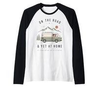Camper Dog Vintage Road Trip Adventure Home Mood Camiseta Manga Raglan