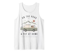 Camper Dog Vintage Road Trip Adventure Home Mood Camiseta sin Mangas