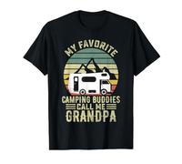 Camper My Favorite Camping Buddies Call Me Grandpa Kids Boys Camiseta gráfica económica, Hombre, Negro, M