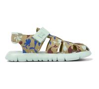 CAMPER Oruga - Sandals for Girls - Beige,Blue,Red, size 34, Smooth leather/Cotton fabric