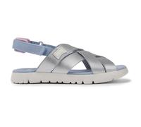 CAMPER Oruga - Sandals for Girls - Grey, size 32, Smooth leather/Cotton fabric