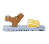 CAMPER Oruga - Sandals for Girls - Orange,White,Brown, size 29, Cotton fabric/Smooth leather