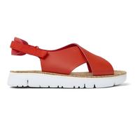 CAMPER Oruga - Sandals for Women - Red, size 35, Smooth leather/Cotton fabric