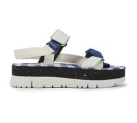 CAMPER Oruga Up - Sandals for Women - White,Blue,Black, size 40, Cotton fabric/Smooth leather