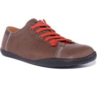CAMPER Peu Cami Hombre Elástico Cordones Cuero Casual Zapato De Gris Talla UK 5