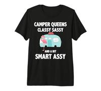 Camper Queens Classy Sassy and A But Smart Assy Flamingo RV Camiseta Premium