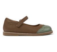 CAMPER Twins - Ballerinas for Girls - Brown,Green, size 35, Smooth leather