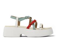 CAMPER Twins - Sandals for Women - White,Green,Red, size 36, Smooth leather