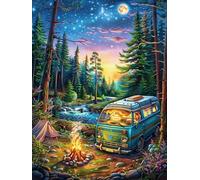 Campeur au feu de Camp Dans la forêt Puzzle 500 Piezas Papel Mayores Mitos Cuento de Hadas Terapia Ocupacional Alivio Estrés Tiempo Libre En Casa Regalo Original 500 PCS