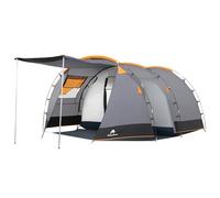CampFeuer Tienda de Campaña Familiar Tipo Tunel para 4 Personas Super+ I Columna de Agua 3.000 mm I Impermeable y Ultraligera con Toldo y Piso