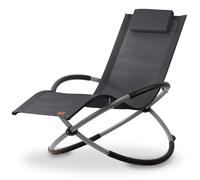 CampFeuer Tumbona Plegable con Cojín Extraíble | Mecedora Plegable | Tumbona para Exterior, Tumbona para Jardín | Silla Mecedora Reclinable para Terraza, Tumbona Relax | Tumbona Portátil