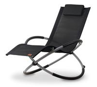 CampFeuer Tumbona Plegable con Cojín Extraíble | Mecedora Plegable | Tumbona para Exterior, Tumbona para Jardín | Silla Mecedora Reclinable para Terraza, Tumbona Relax | Tumbona Portátil