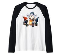 Campfire Gnome Dad For Men Women And Kids Who Love Camping Camiseta Manga Raglan