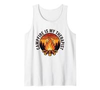 Campfire Is My Therapist Vintage Camping Humor Al Aire Libre Camiseta sin Mangas