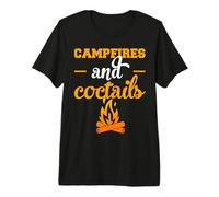 Campfires and Coctails Camping Camper Adventure Nature Lover Camiseta Premium