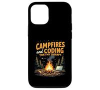 Campfires and Coding That's My Therapy Carcasa para iPhone 12/12 Pro
