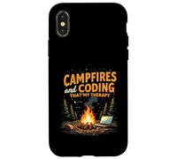 Campfires and Coding That's My Therapy Carcasa para iPhone X/XS