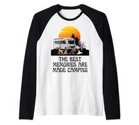 Camping Autocaravana Puesta de Sol Mejores Recuerdos RV Camping Diversión Camiseta Manga Raglan